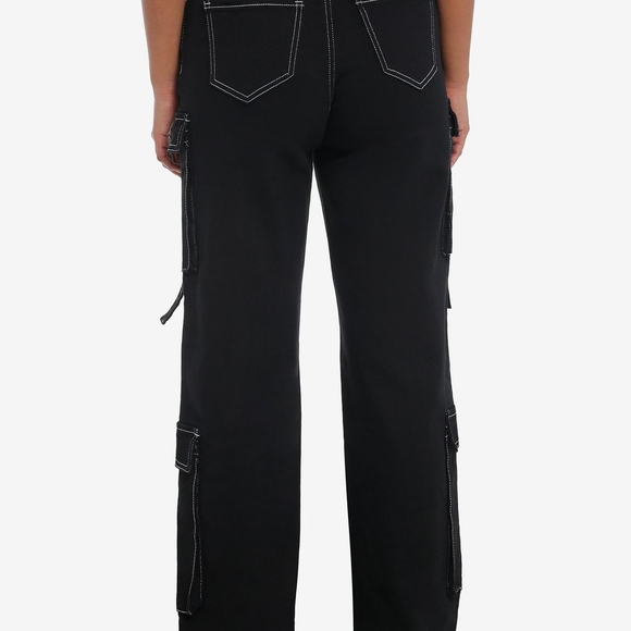 Black Cargo Pants with buckles - Picture 3 of 6